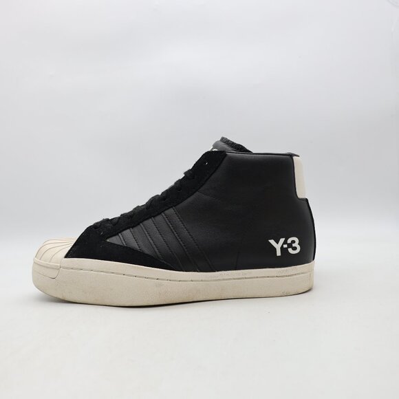 Adidas Y-3 Pro Model Men's Size 7.5 Black Leather Casual Athletic Sneakers - Picture 4 of 10